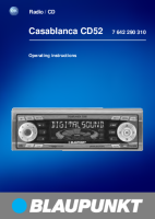 Blaupunkt Casablanca-CD-52 - Owners Manual